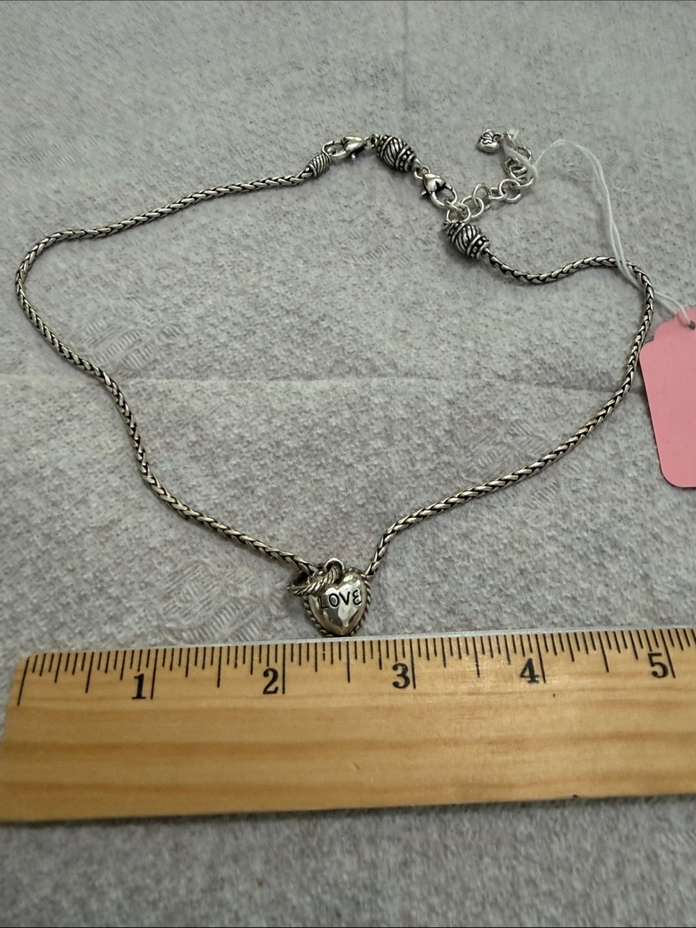 Silver tone, ‘Love' Heart Pendant Necklace - Women's Jewelry